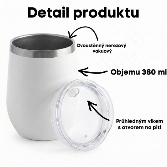 Dvoustěnný nerezový vakuový termohrnek, 380 ml - pro zdravotníky