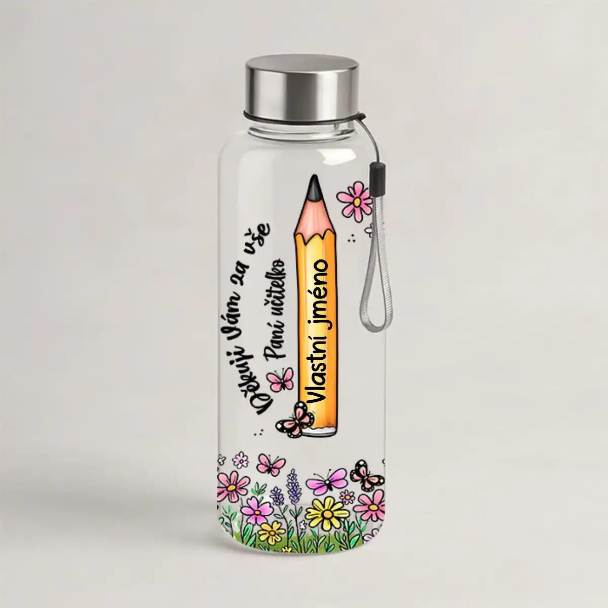 Láhev na pití z RPET, 500 ml, - s vlastním jménem pro učitelky