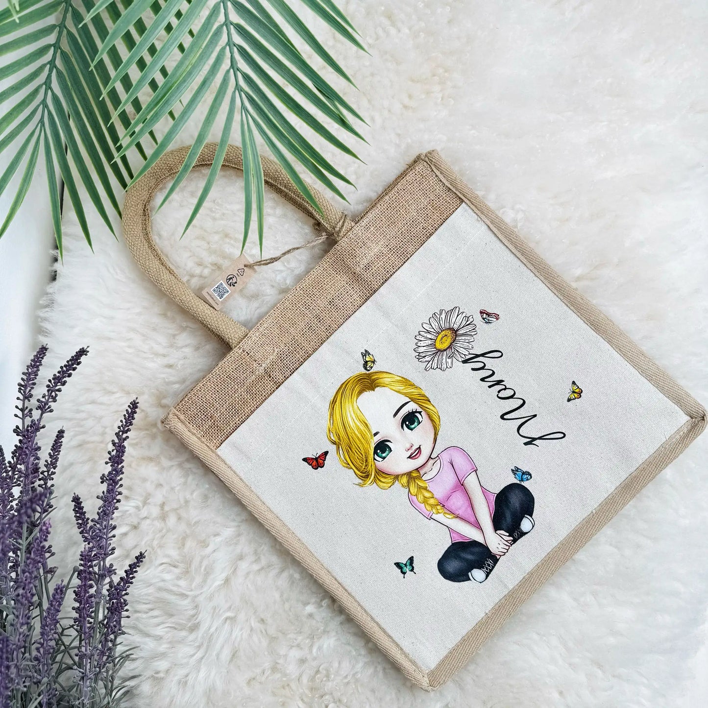 Jutová nákupní taška - Roztomilá holka