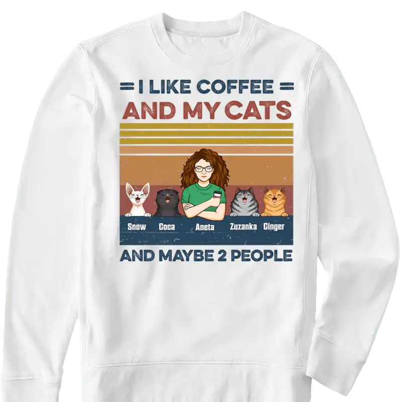 Mikina - Mám rád kávu a své kočky - až 4 kočky - Climo