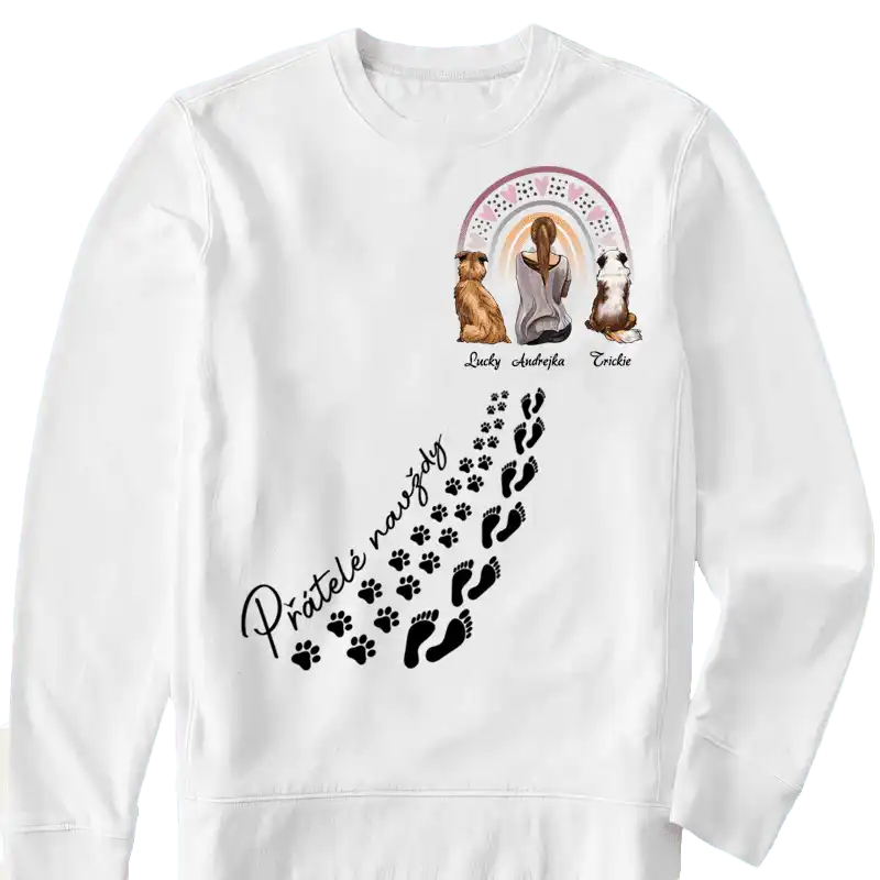 Mikina - Otisky tlapek a duha - Climo