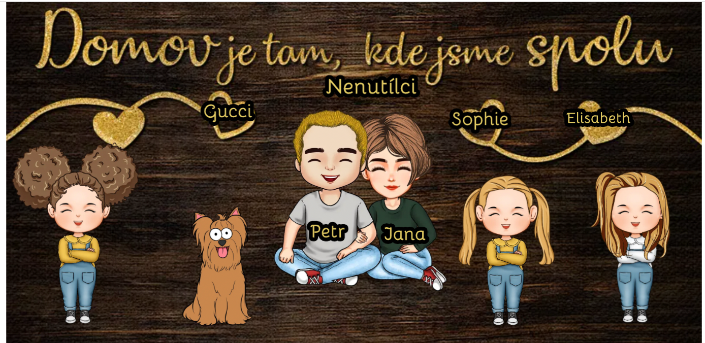 Dřevěná cedule na dveře - Vítej v mém domově