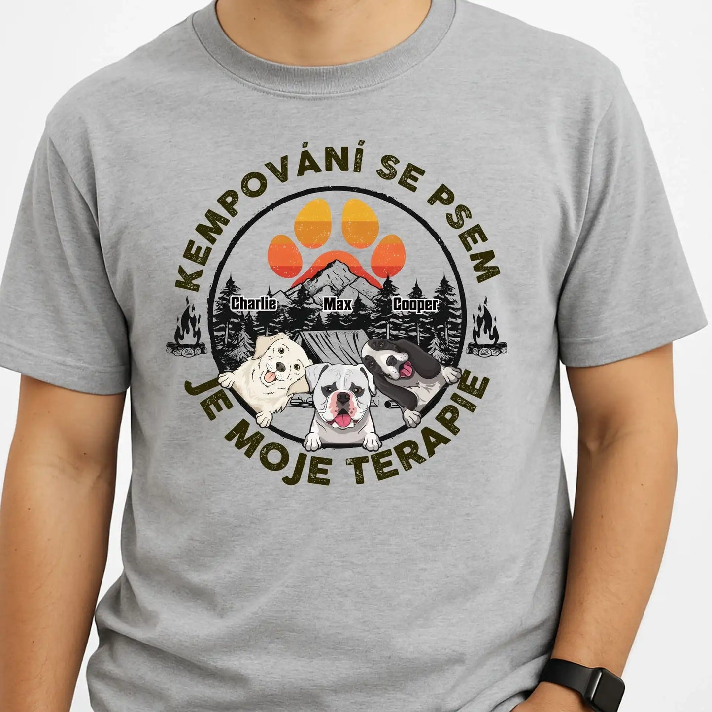 Tričko - Kempování se psem je moje terapie