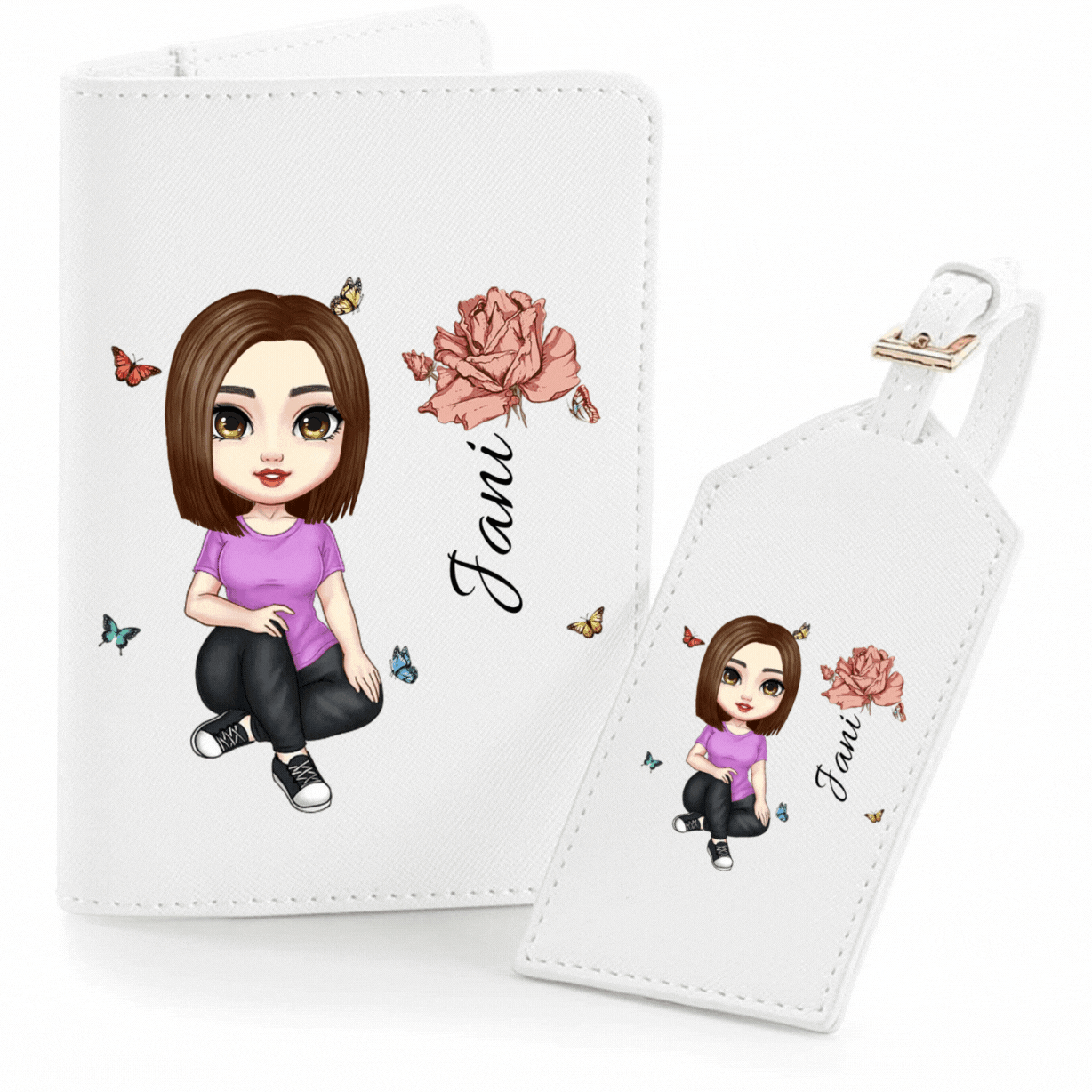 Sada visačka a pouzdro na pas a dokumenty