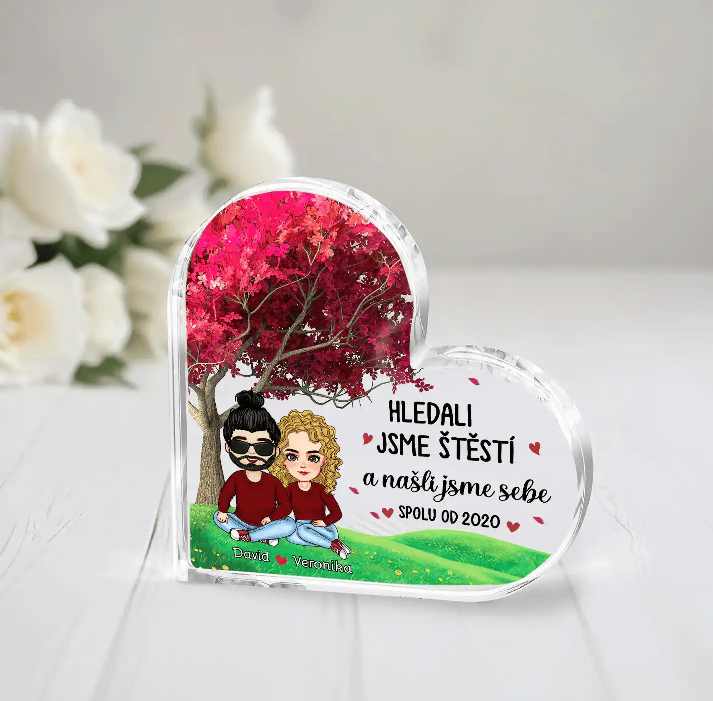 Akrylový plak - Hledali jsme štěstí a našli jsme sebe - Climo.cz