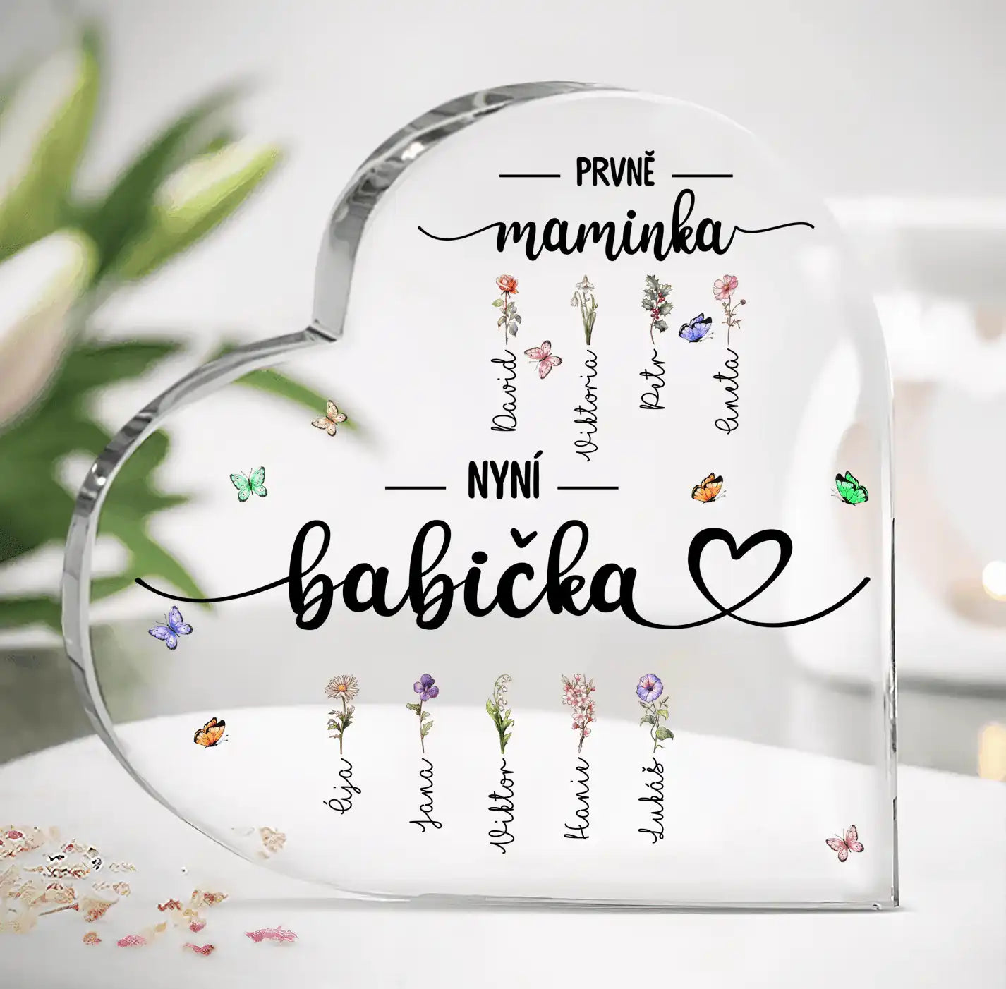 Akrylový plak - Prvně máma nyní babička - až 15 vnoučat - Climo.cz