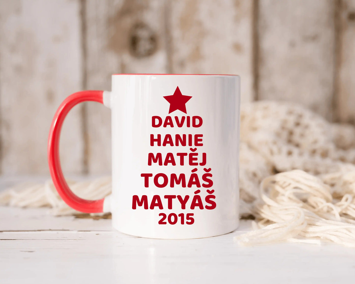 Hrnek - Strom s vánočními jmény - Až 8 jmen - Climo.cz