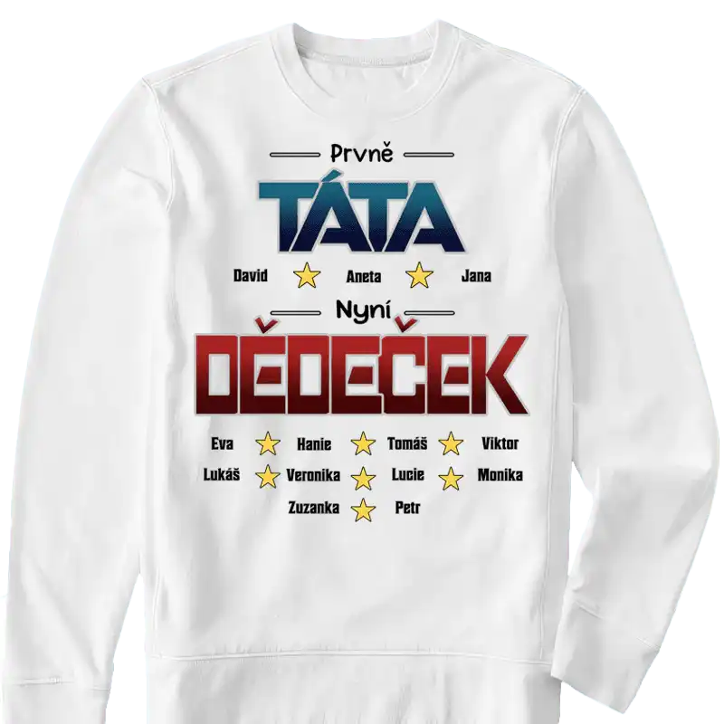 Mikina - Prvně Táta nyní Dědeček - až 12 vnoučat - Climo.cz