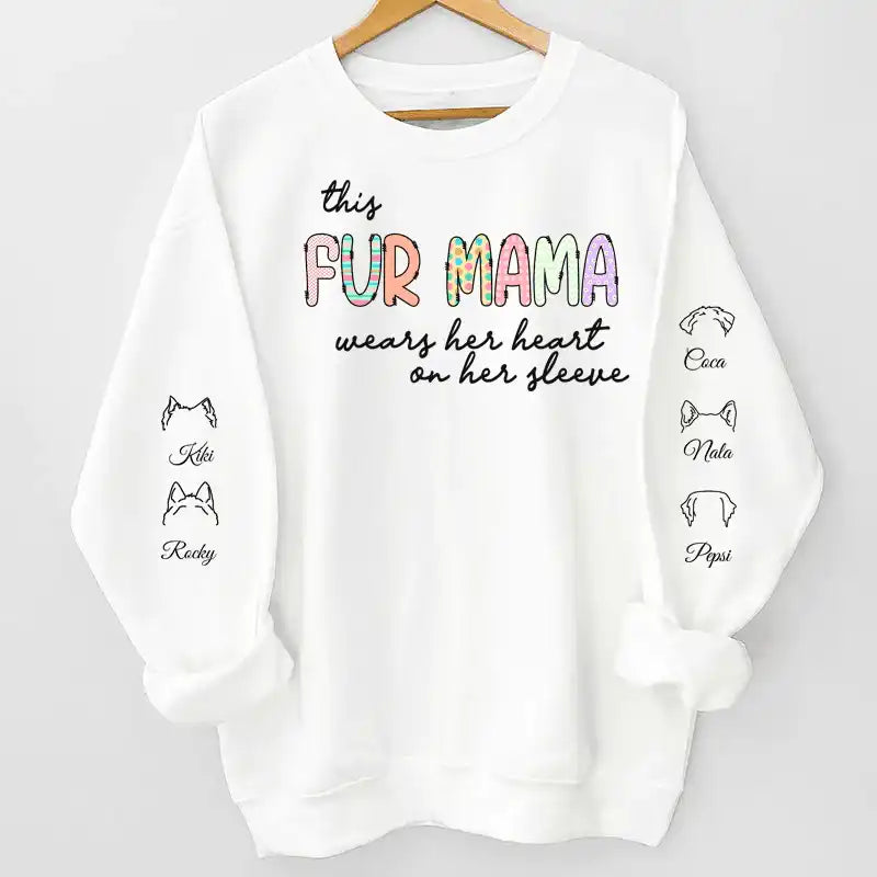 Mikina - This fur mama wears her heart on her sleeve - až 6 mazlíčků - Climo.cz