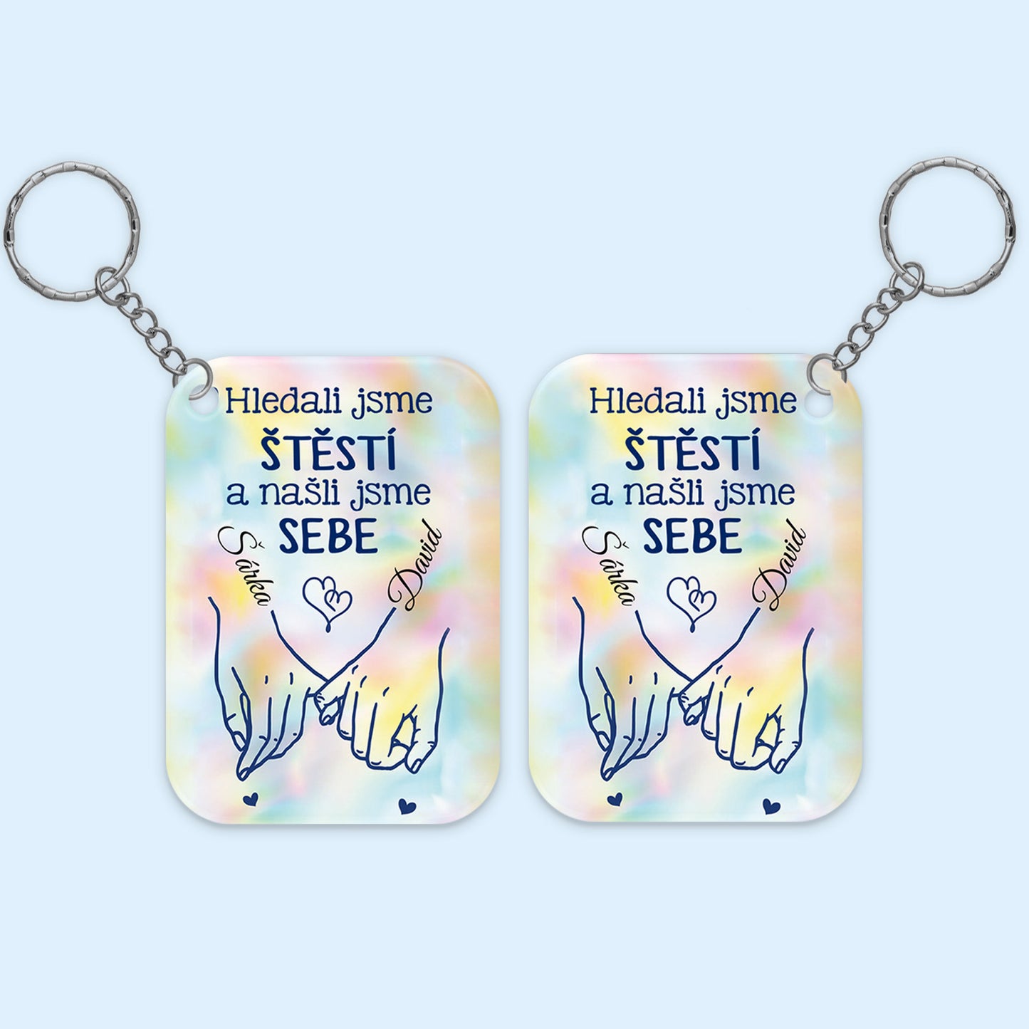 Sada 2ks klíčenek pro páry - Hledali jsme štěstí a našli jsme sebe