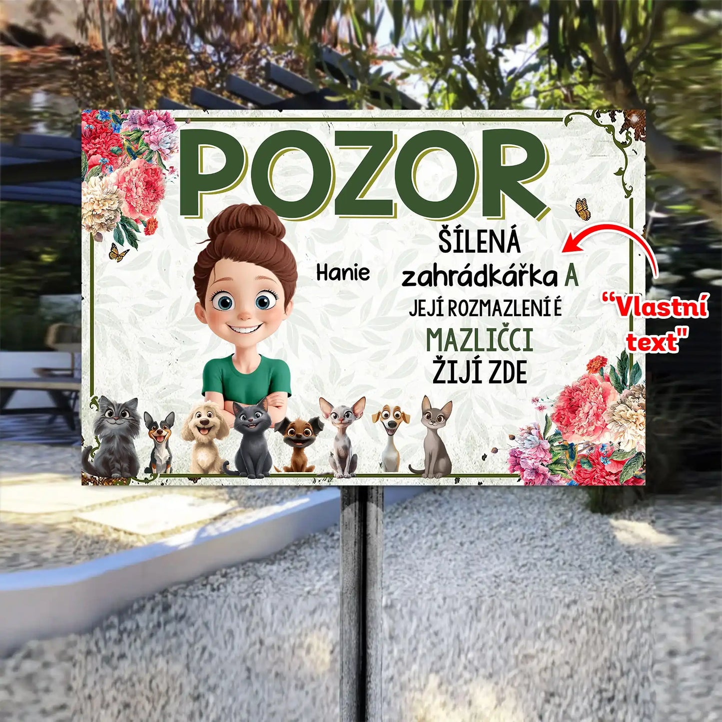 Dřevěné cedule - Šílená "VLASTNÍ TEXT a rozmazlené mazličci