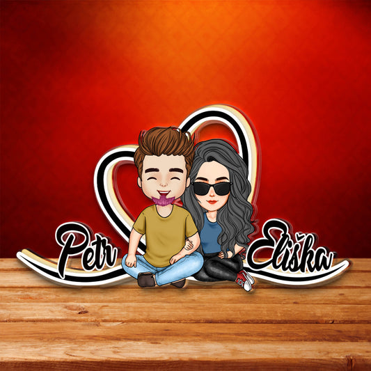 Akrylový plak - Srdce s jmény páru