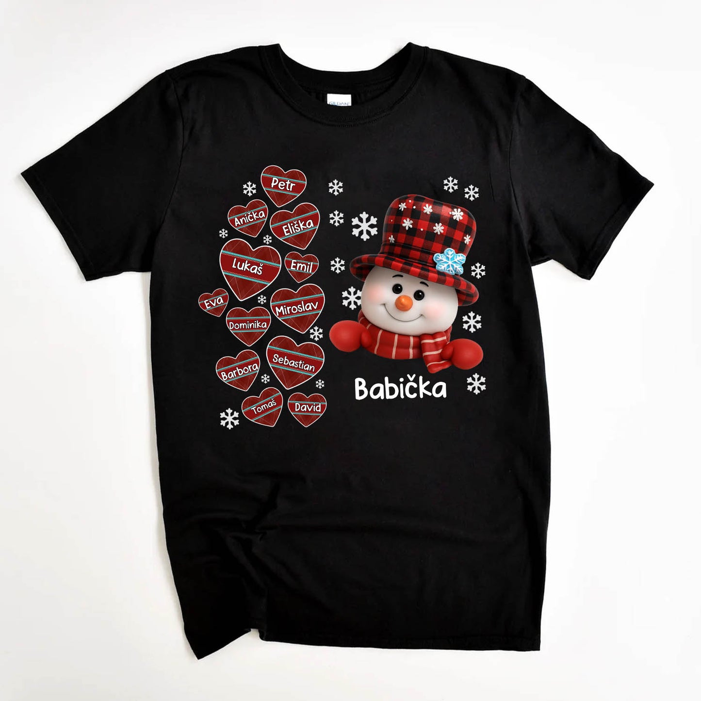 Personalizované tričko pro babičku s jmény vnoučat (max. 13 jmen)