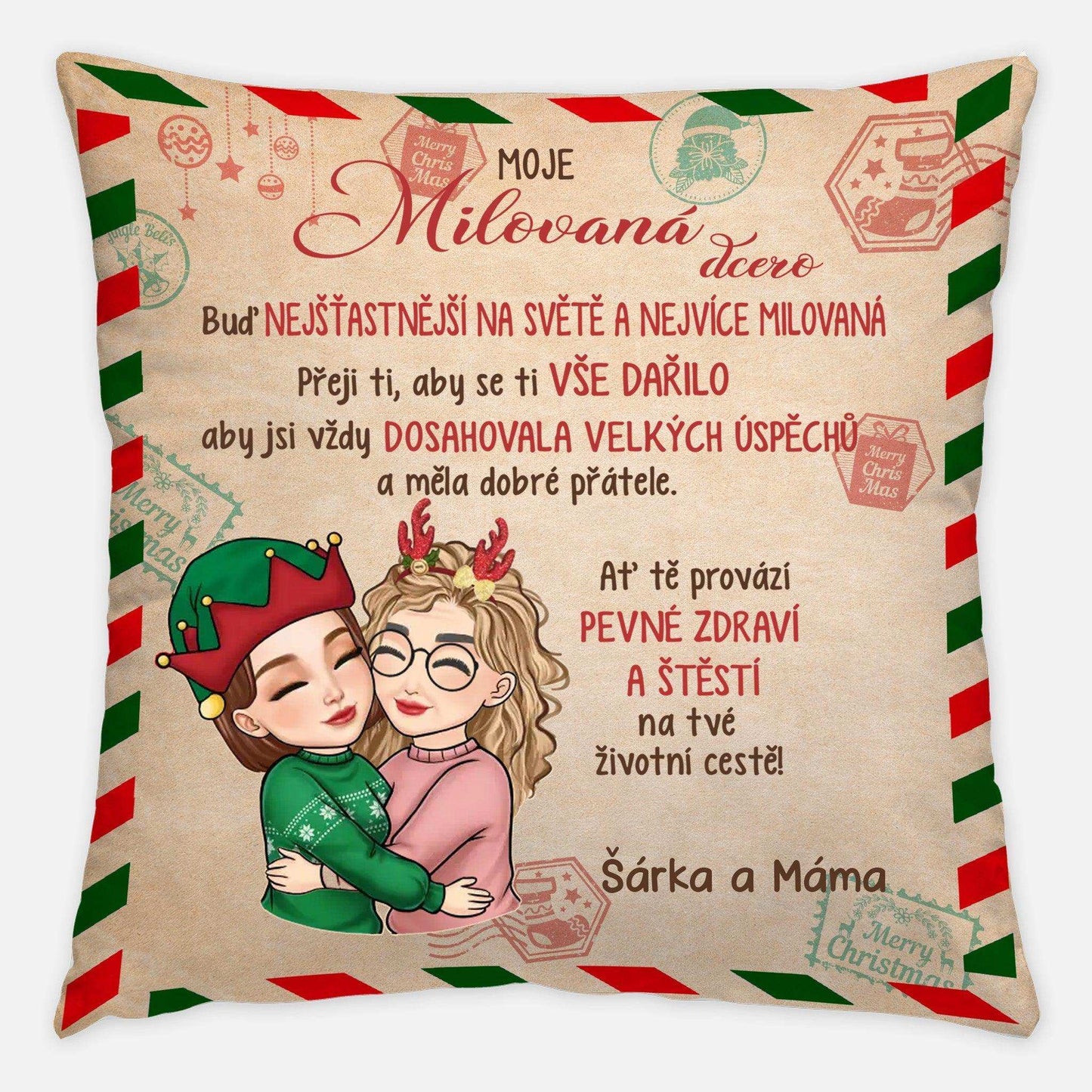 Polštář - Pro moje milovaná dcero - Vánoční verze - Climo.cz