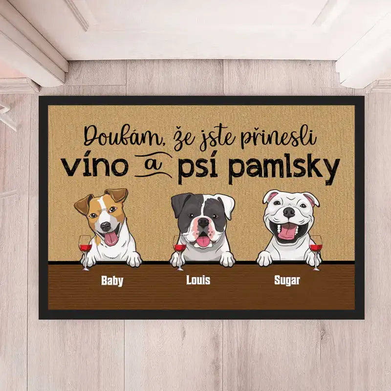 Rohožka - Doufám, že jste přinesli víno a psí pamlsky - Až 4 psů - Climo.cz