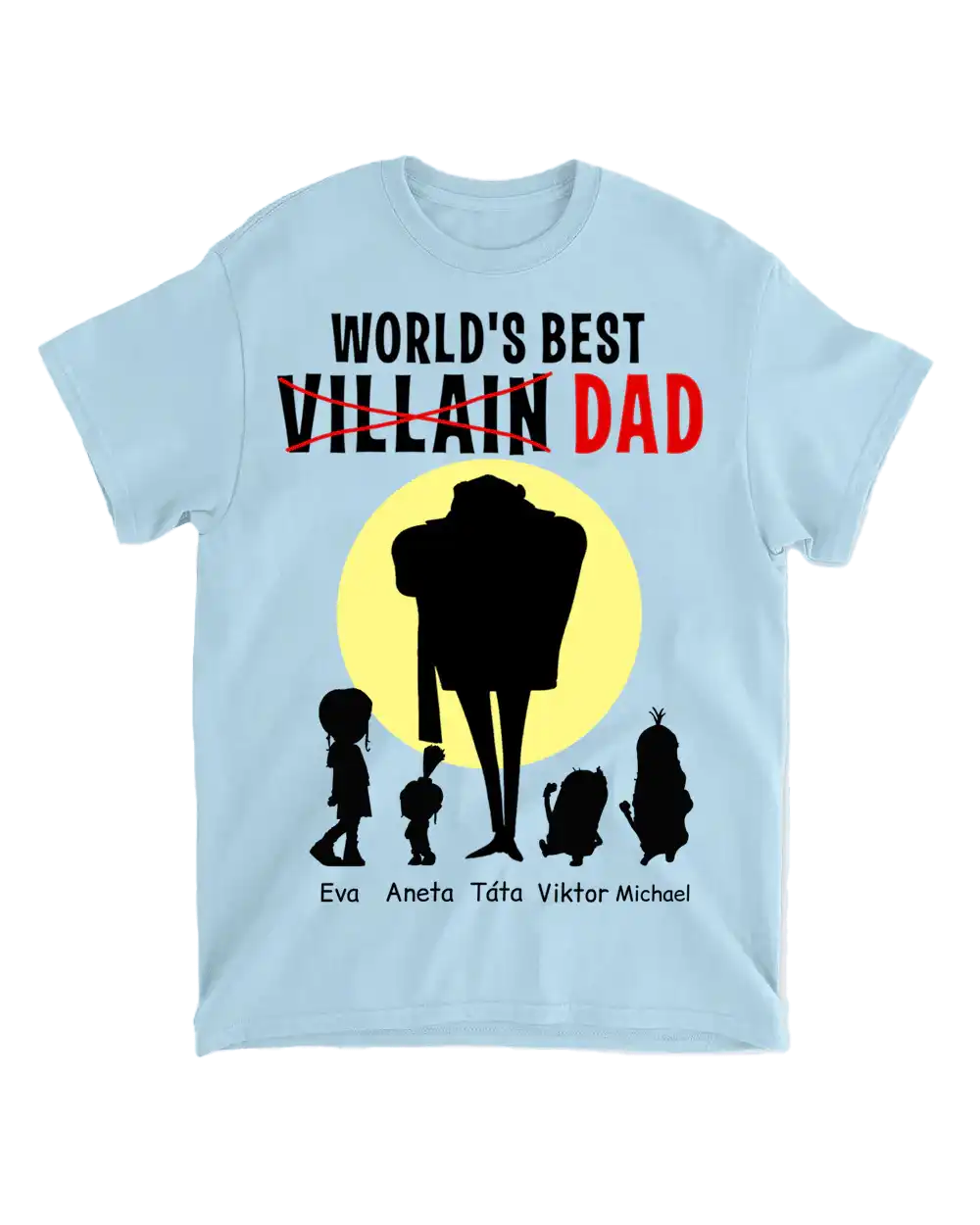 Tričko - Dad World Best Villain - Až 6 dětí - Climo.cz