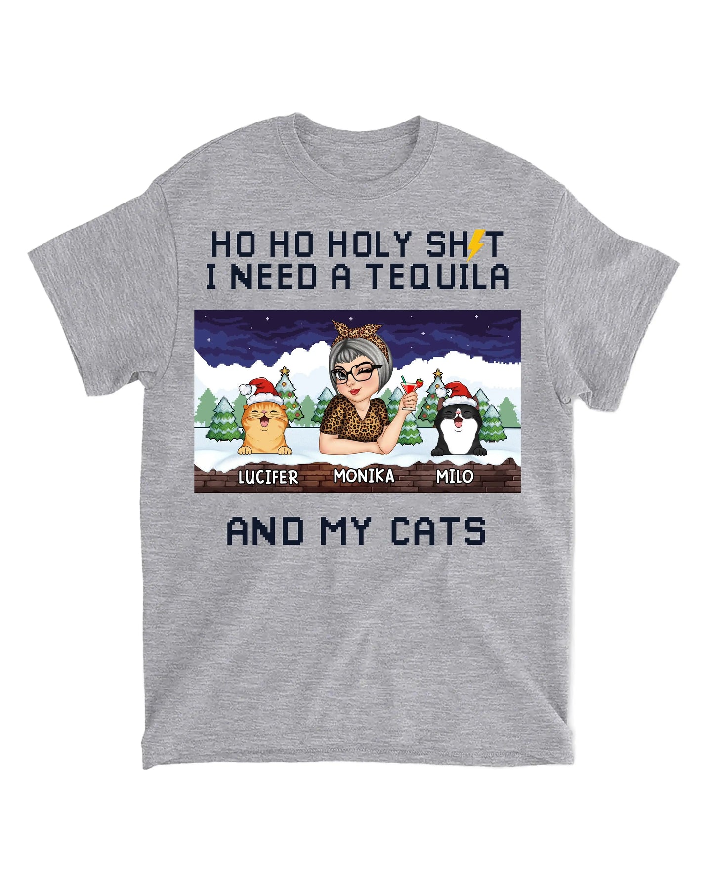 Tričko - Ho Ho Holysht I need a - Až 6 kočky - Climo.cz