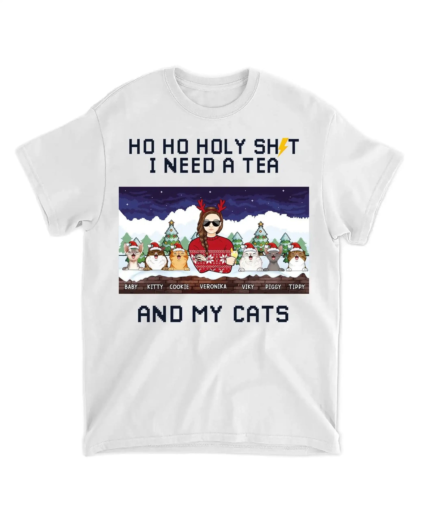 Tričko - Ho Ho Holysht I need a - Až 6 kočky - verze 2 - Climo.cz