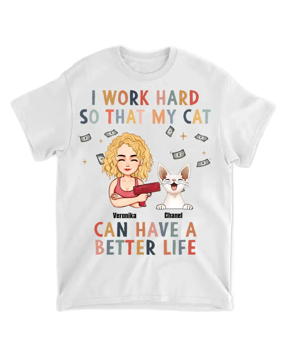 Tričko - I work hard so my pet can have a better life - až 6 mazlíčků - Climo.cz