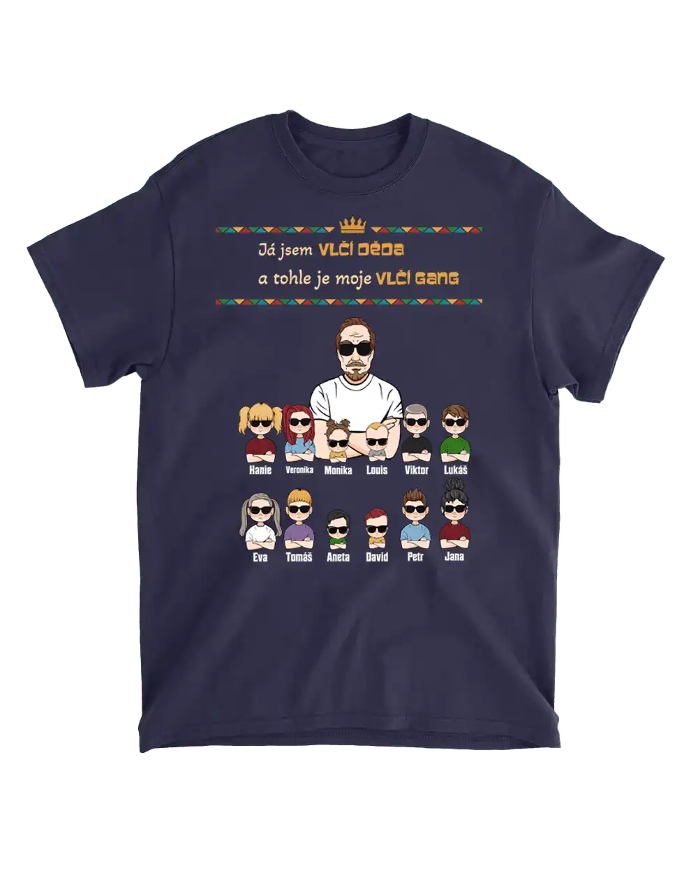 Tričko - Já jsem vlčí dědeček A tohle je můj vlčí gang - až 12 dětí - Climo.cz
