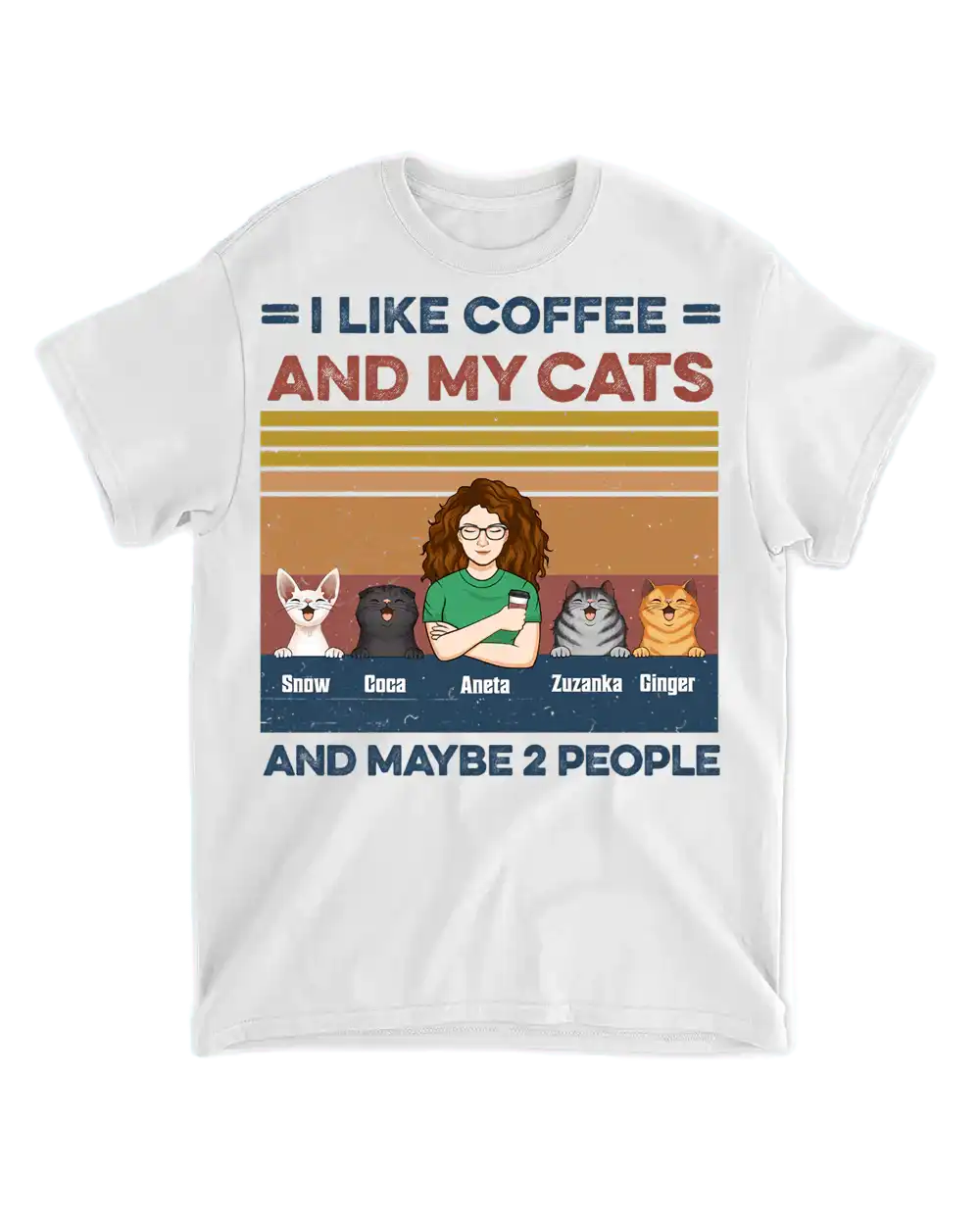 Tričko - Mám rád kávu a své kočky - až 4 kočky - Climo.cz