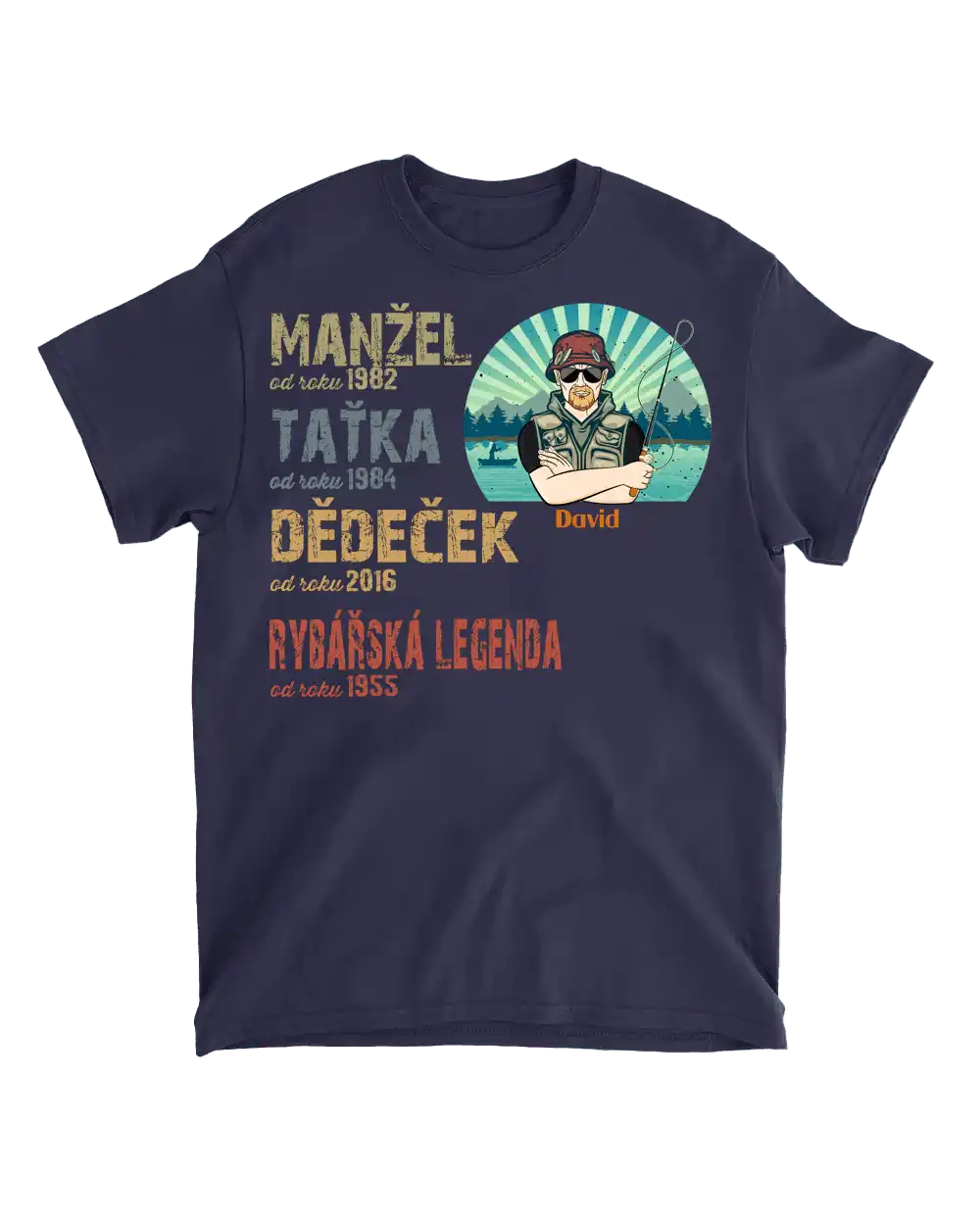 Tričko - Manžel Taťka Dědeček Rybářská legenda - Climo.cz