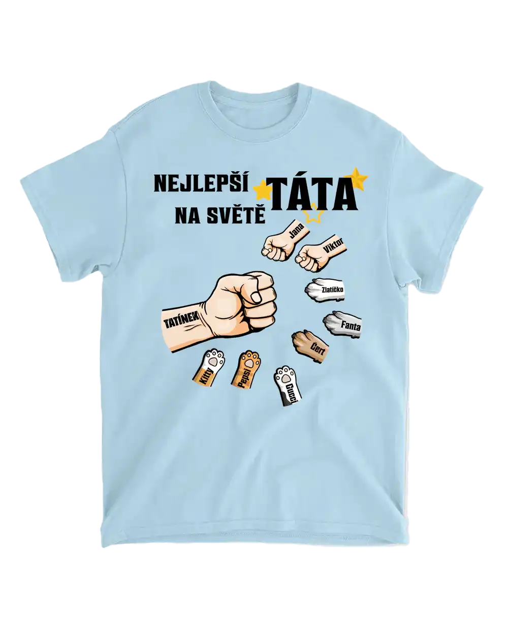 Tričko - Nejlepší táta na světě - až 10 dětí (děti, kočky a psi) - Climo.cz