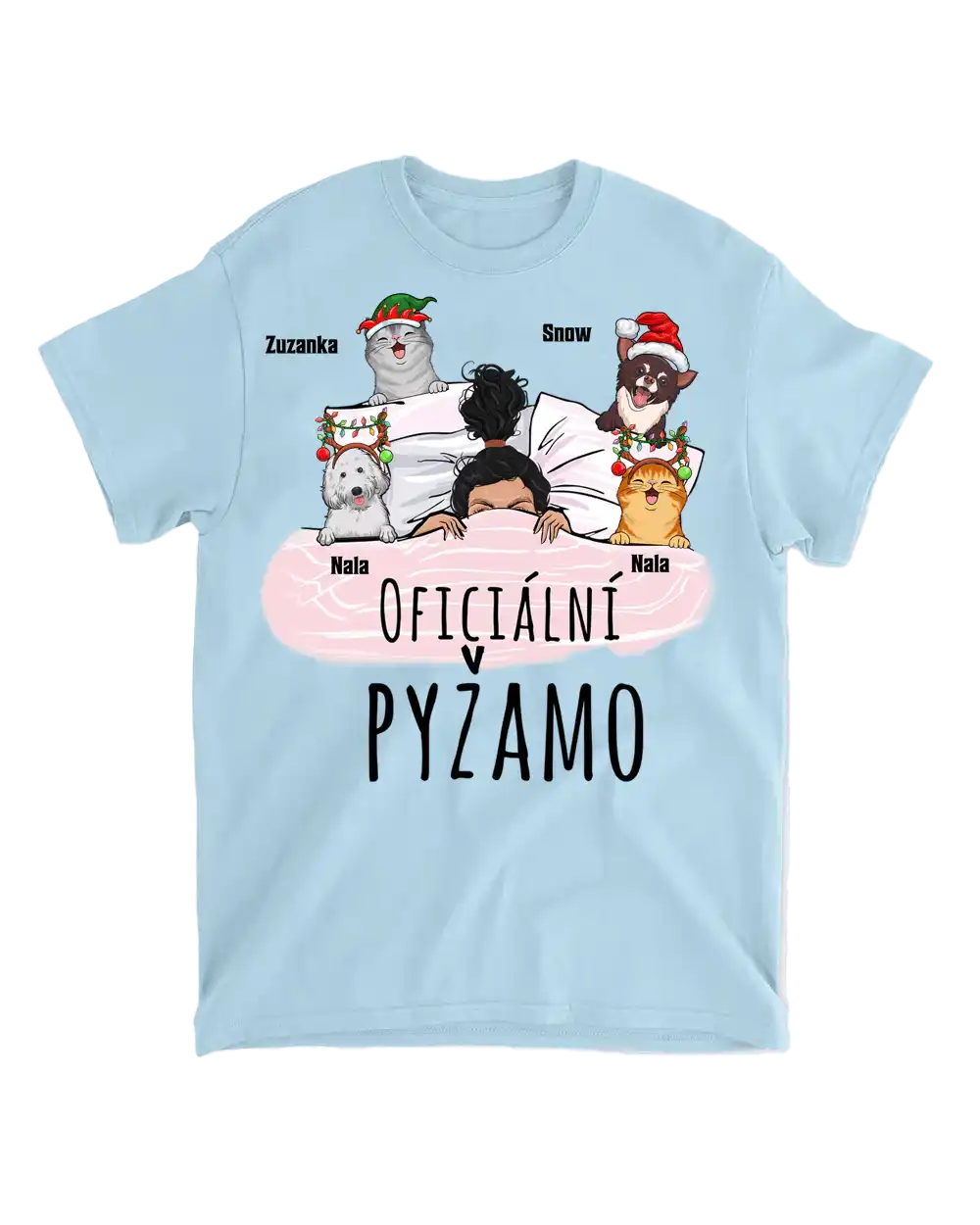Tričko - Oficiální pyžamo 1 - až 4 mazlíčků - Vánoční verze - Climo.cz