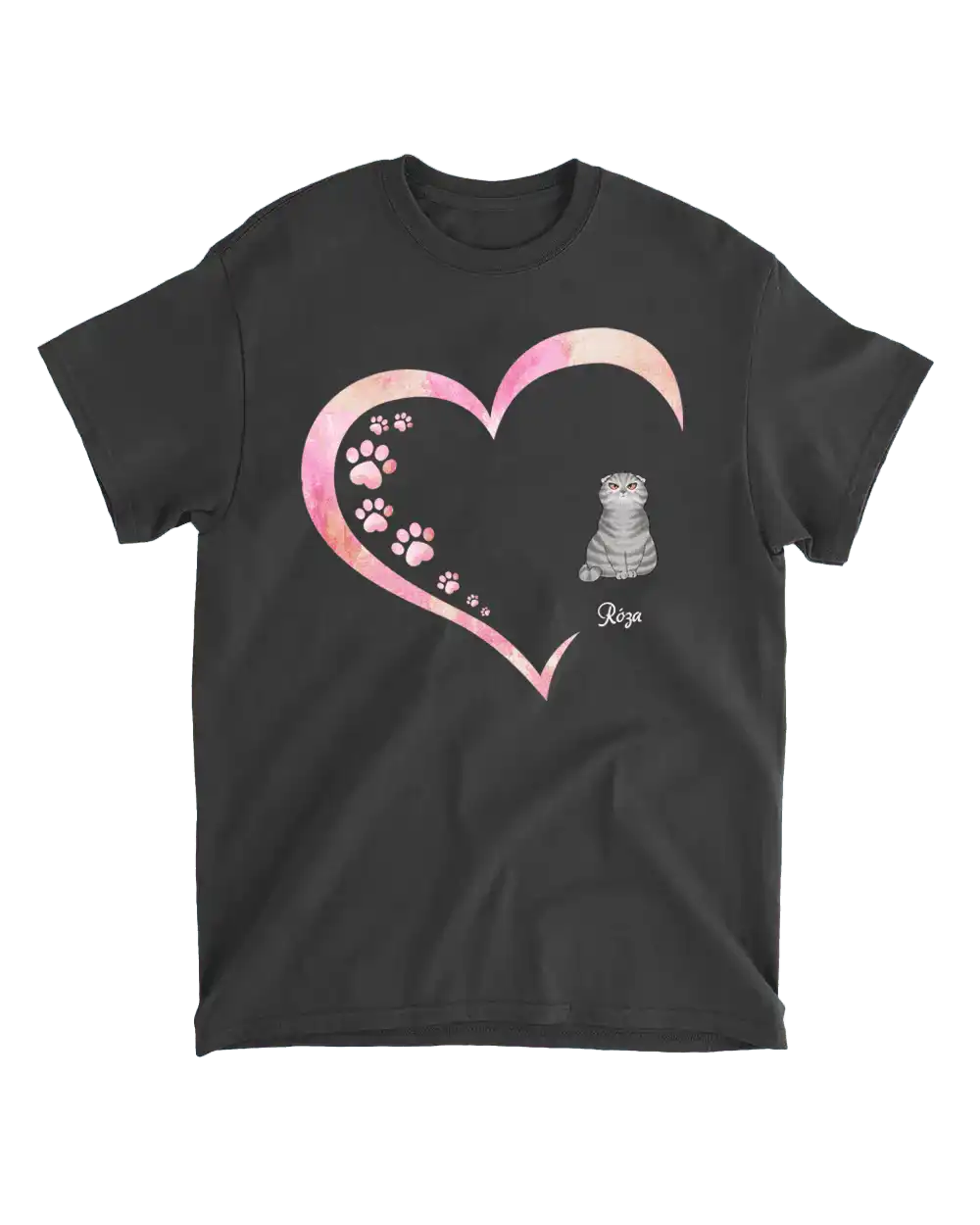 Tričko - Otisky tlapek a srdce - kočky - Climo.cz