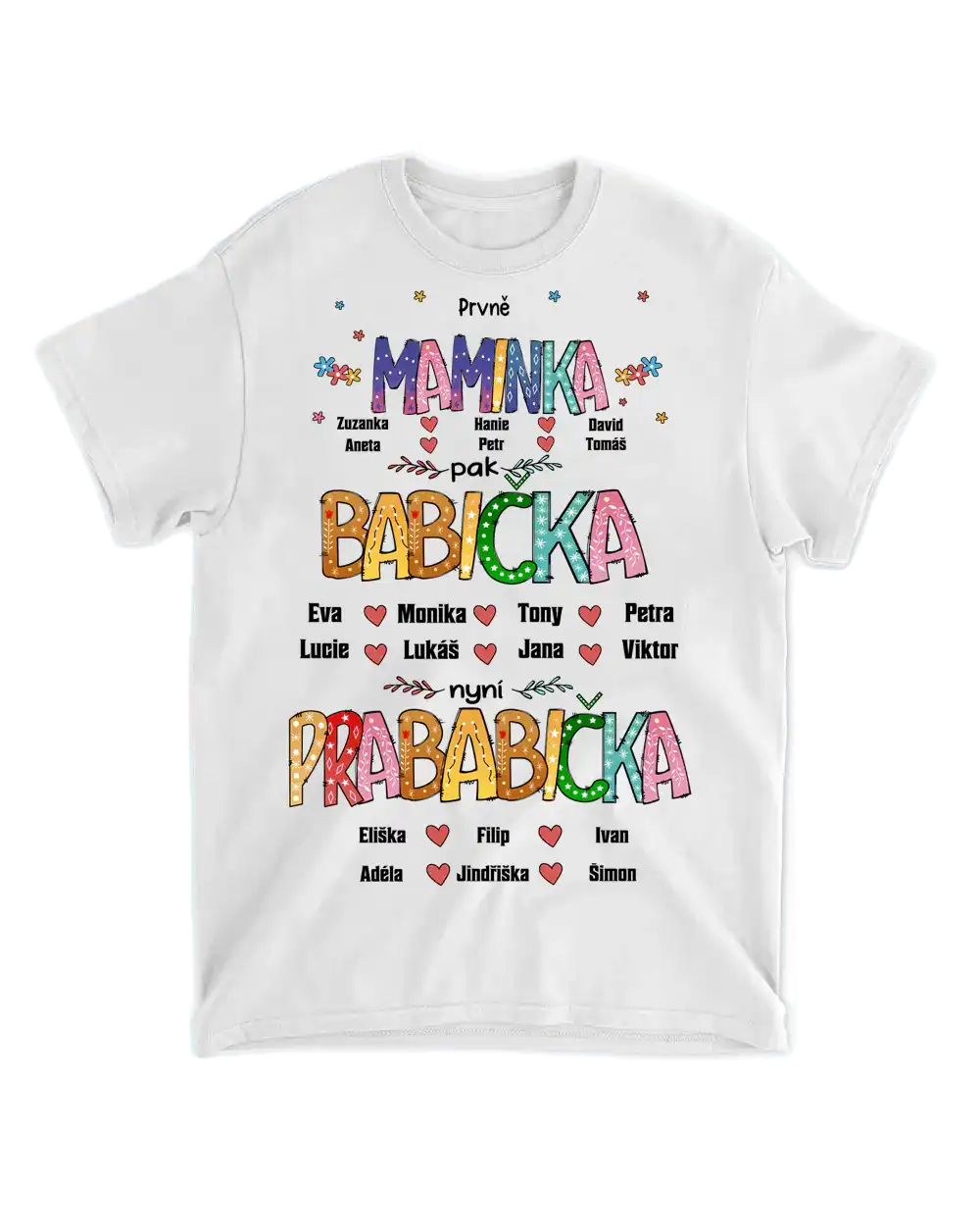 Tričko - Prvně Maminka pak Babička nyní Prababička - až 6 pravnoučat - Climo.cz