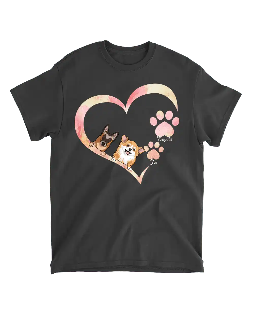 Tričko - Srdce a Psi tlapky - až 4 psi - Climo.cz