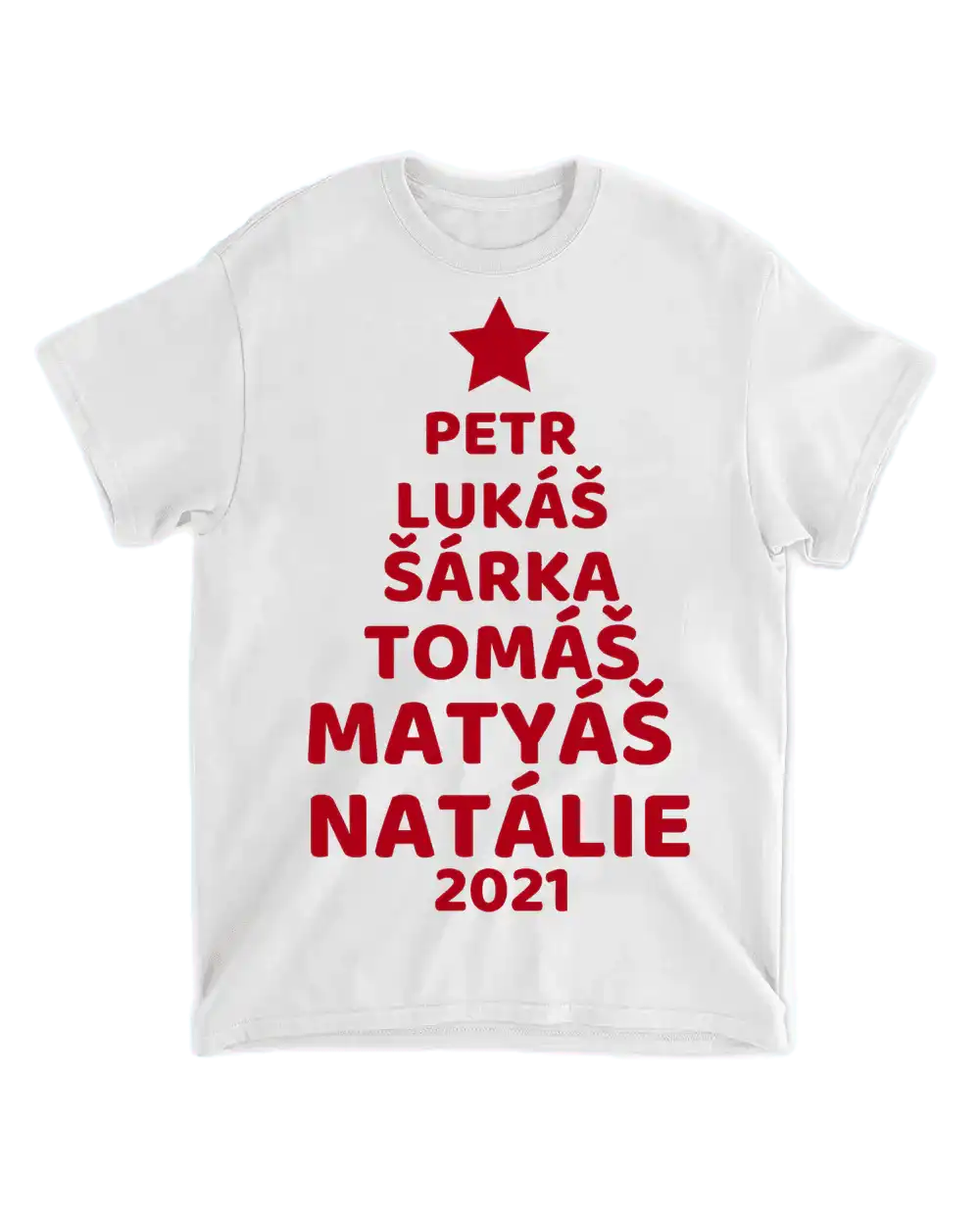 Tričko - Strom s vánočními jmény - Až 8 jmen - Climo.cz