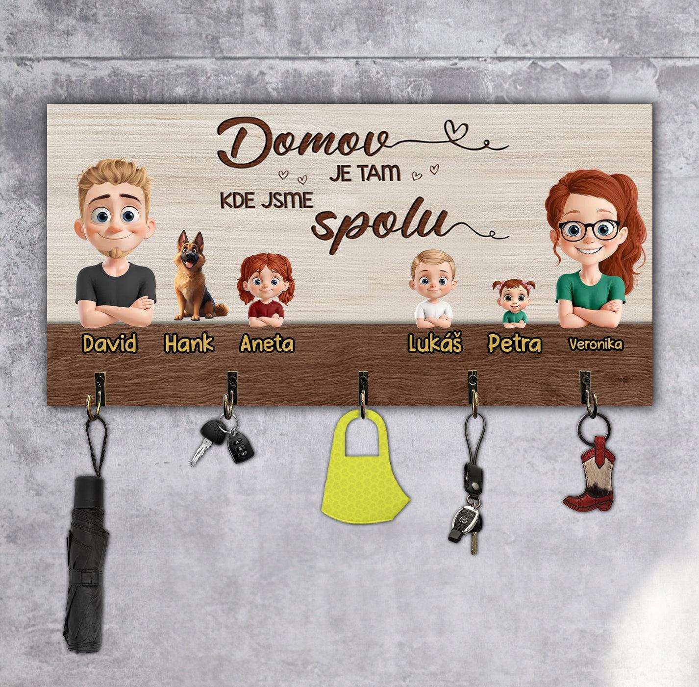 Věšáky na klíče - 3D Domov je tam, kde jsme spolu 4 - Climo.cz