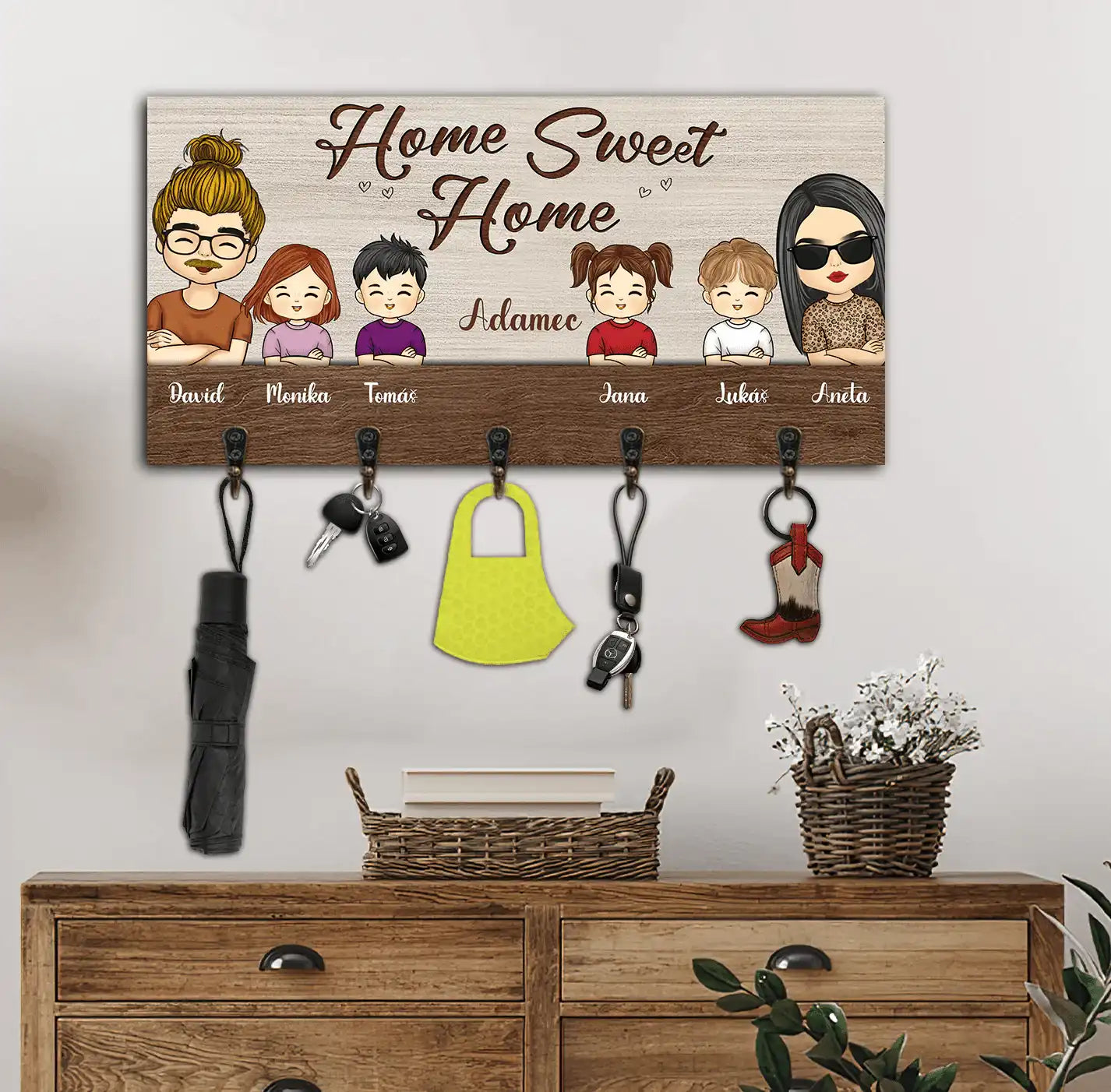 Věšáky na klíče - Domov je tam, kde jsme spolu 3 - Climo.cz