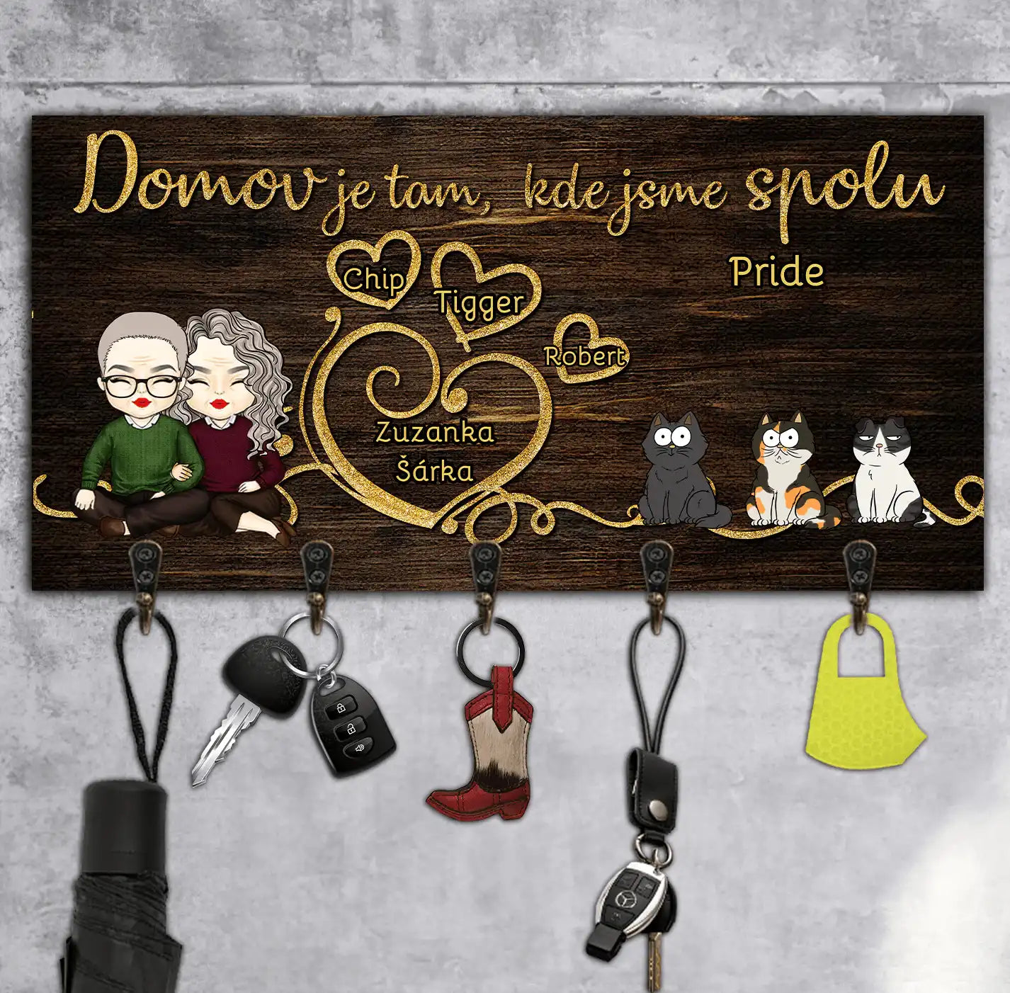 Věšáky na klíče - Domov je tam, kde jsme spolu 3 - LGBTQ+ - Climo.cz