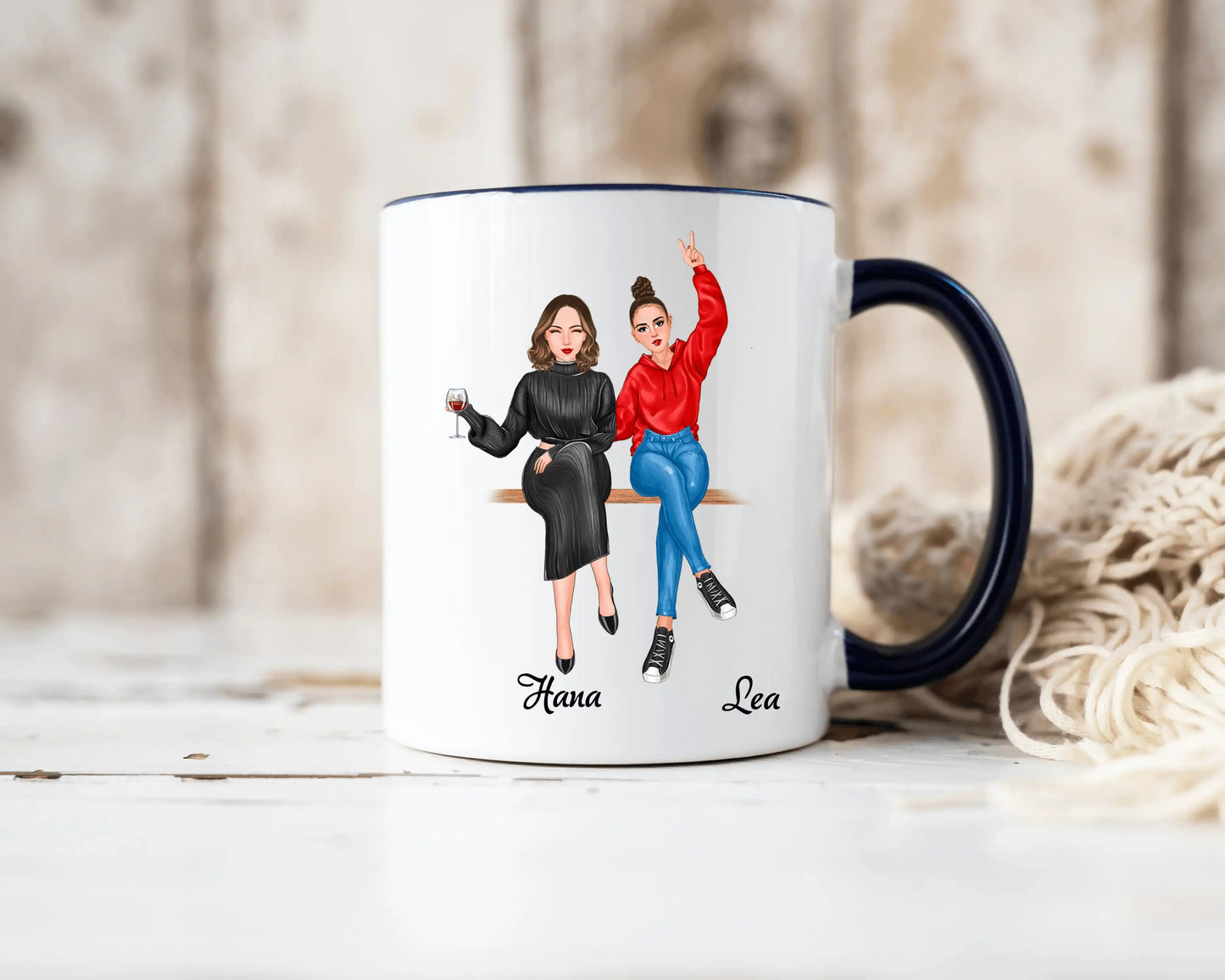 Hrnek - Matka a Dcera 2. verze - Jedinečná, krásná, milující, spolehlivá, hodná, trpělivá a laskavá je moje maminka - Climo.cz