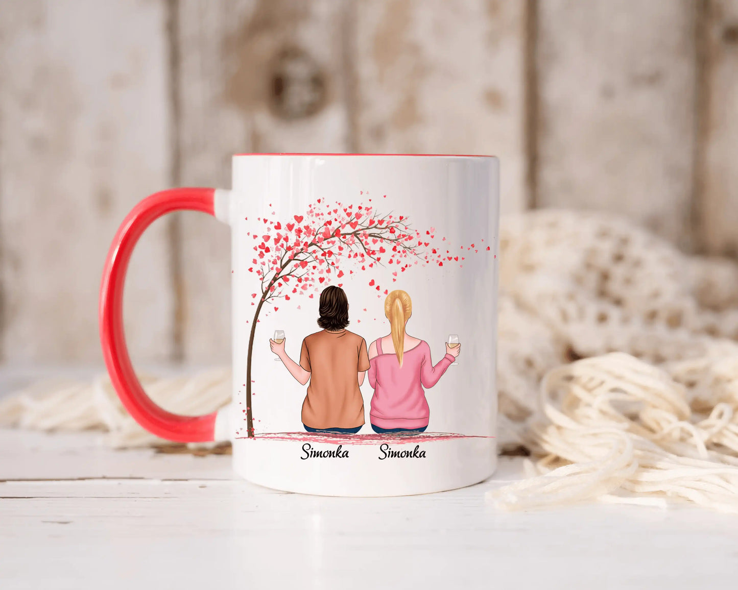 Hrnek - Matka a Dcera 4. verze - Jedinečná, krásná, milující, spolehlivá, hodná, trpělivá a laskavá je moje maminka - Climo.cz