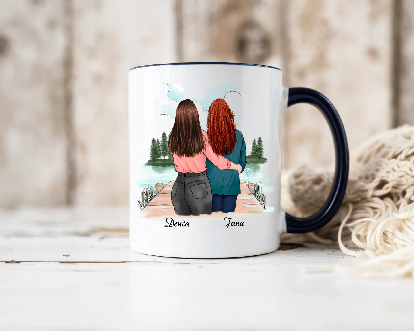 Hrnek - Matka a Dcera - Jedinečná, krásná, milující, spolehlivá, hodná, trpělivá a laskavá je moje maminka - Climo.cz