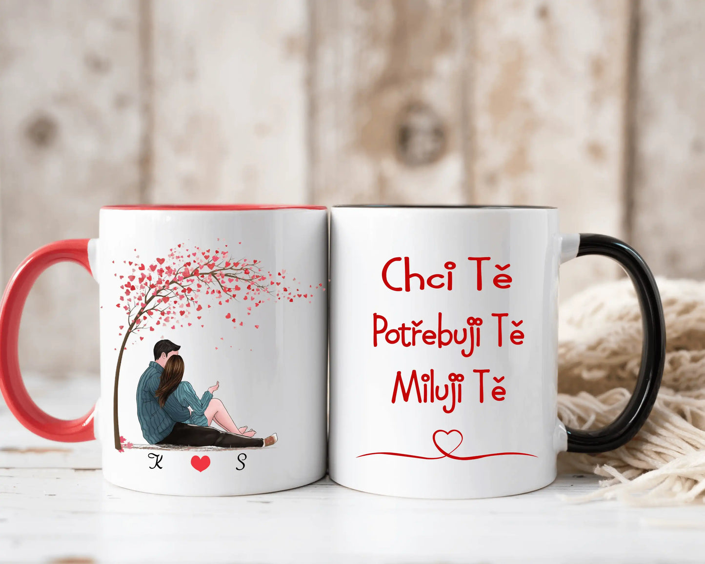 Hrnek - Objímající se pár 2 - Chci tě. Potřebuji tě. Miluji tě - Climo.cz