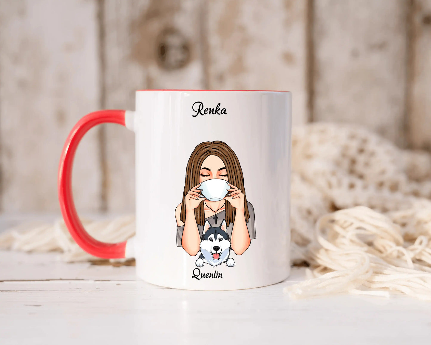 Hrnek - Psí máma - Každá správná ženská potřebuje litr kafe a úžasného psa - Climo.cz