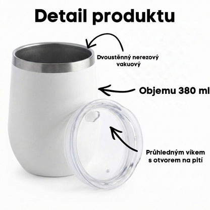 Dvoustěnný nerezový vakuový pohár, 380 ml - Roztomilá holka