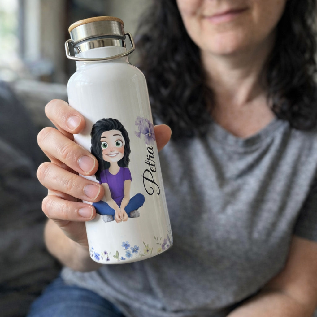 Dvoustěnná vakuová termoska z nerezové oceli 500 ml – Roztomilá holka s vlastním jménem