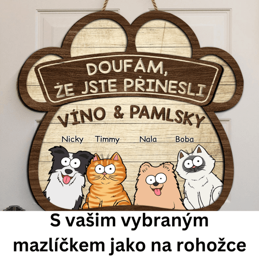 Cedule na dveře - s vašim vybraným mazlíčkem