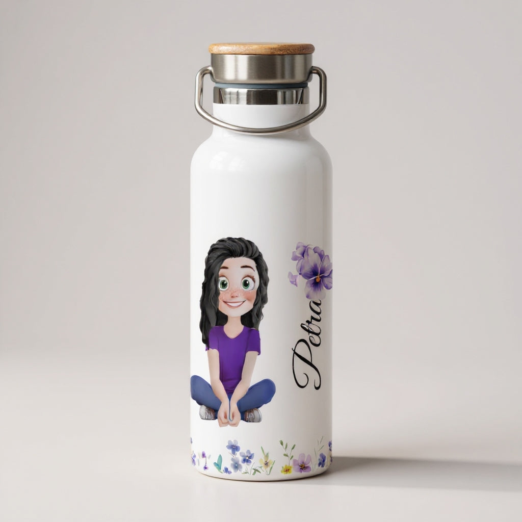 Dvoustěnná vakuová termoska z nerezové oceli 500 ml – Roztomilá holka s vlastním jménem