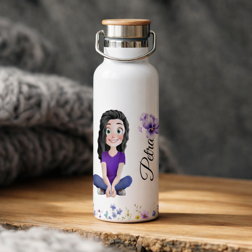 Dvoustěnná vakuová termoska z nerezové oceli 500 ml – Roztomilá holka s vlastním jménem