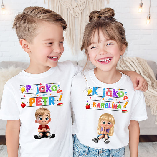 Sada 2 triček – Pro děti s vlastním jménem – 2 návrhy