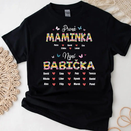 Tričko - Prvně máma nyní babička - až 12 vnoučat