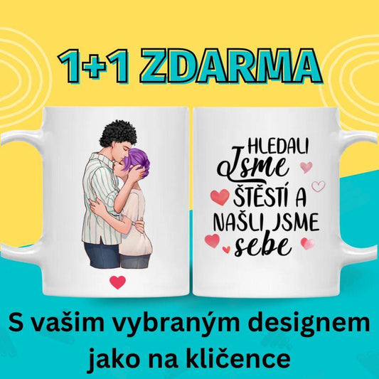 Hrnek - Objímající se pár 1+1 ZDARMA