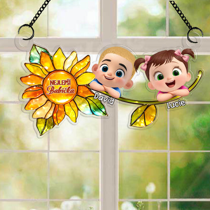 Personalizovaný lapač slunce – Nejlepší babička (vlastní postavičky a jména)