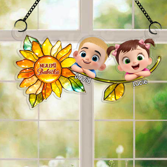 Personalizovaný lapač slunce – Nejlepší babička (vlastní postavičky a jména)